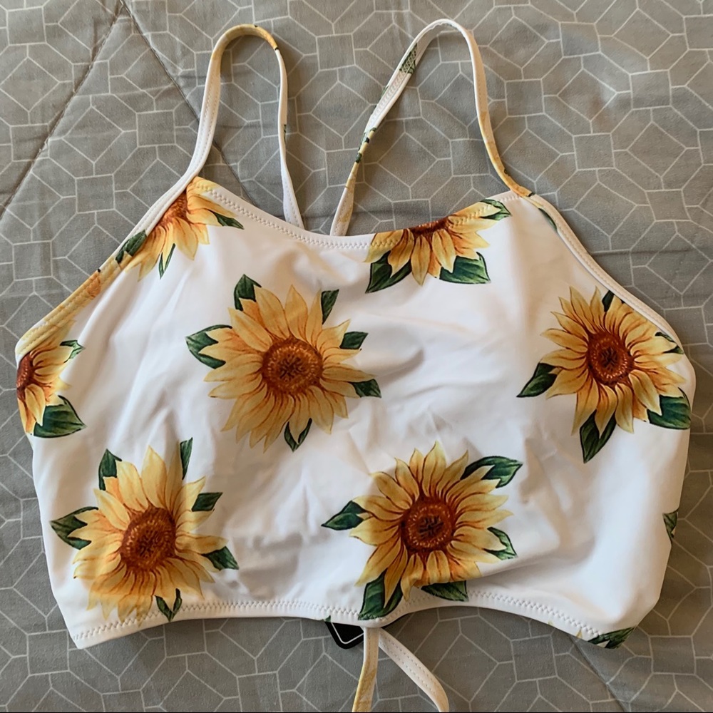 zaful sunflower bikini top